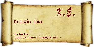 Krisán Éva névjegykártya